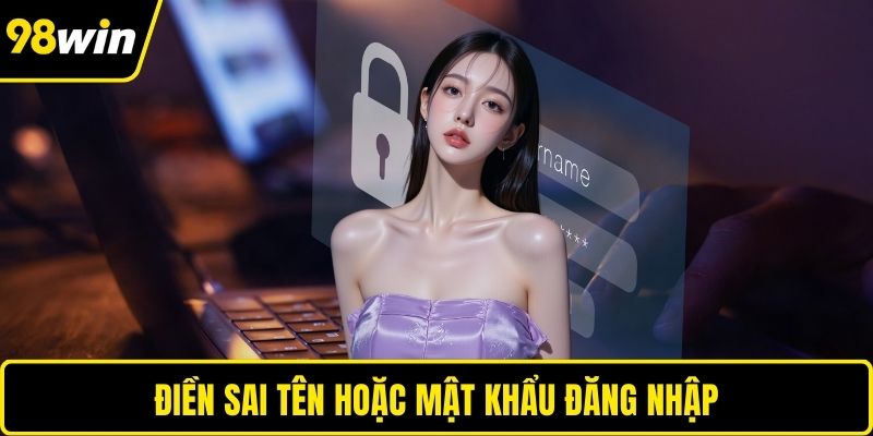 Điền sai tên hoặc mật khẩu đăng nhập